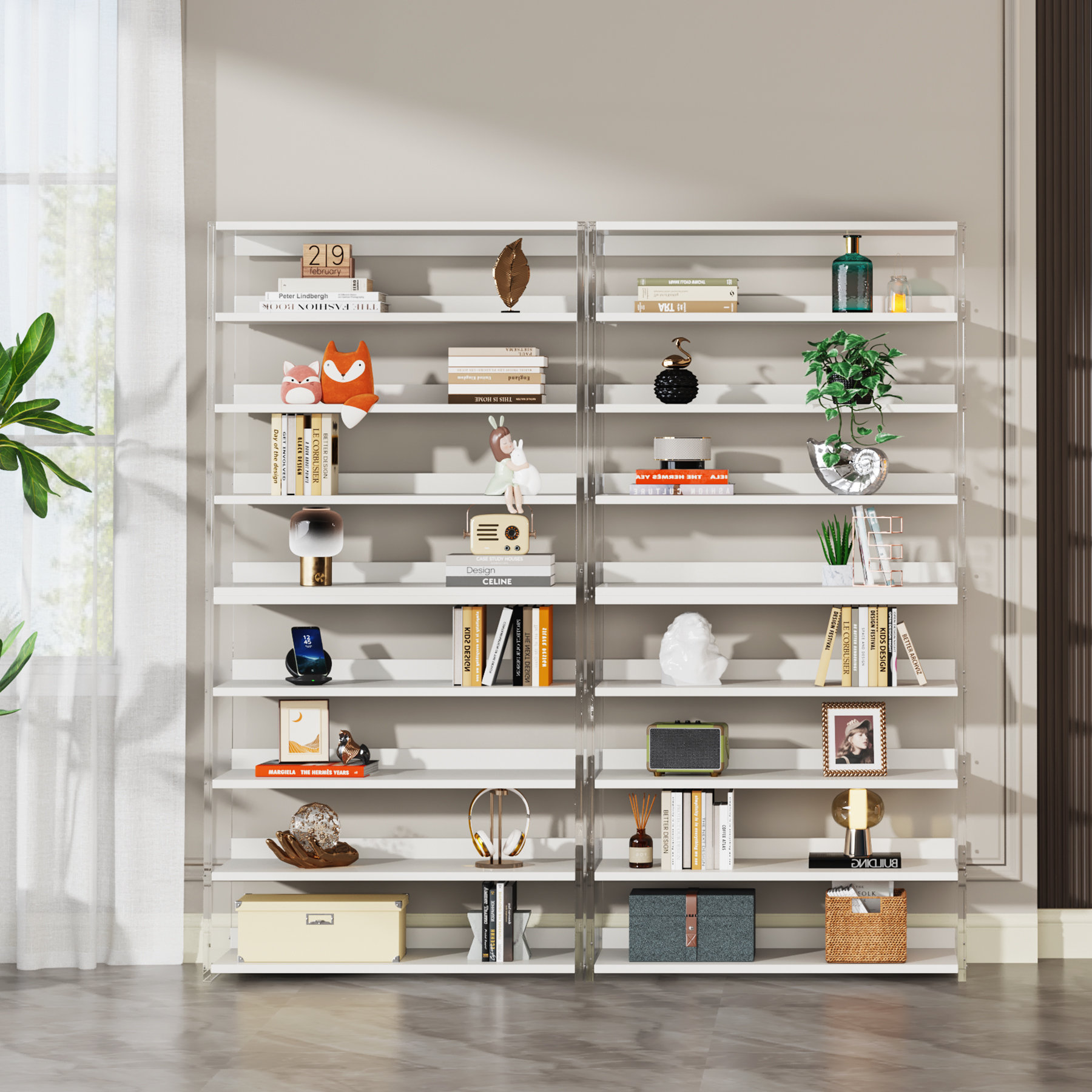 Brayden Studio 8 Tier Acrylic Bookshelf Wayfair
